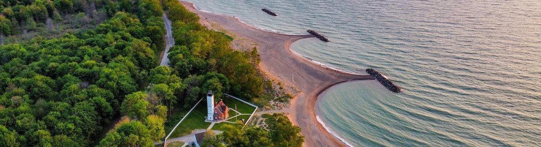 Aerial PI Lighthouse Beach crispsnaps