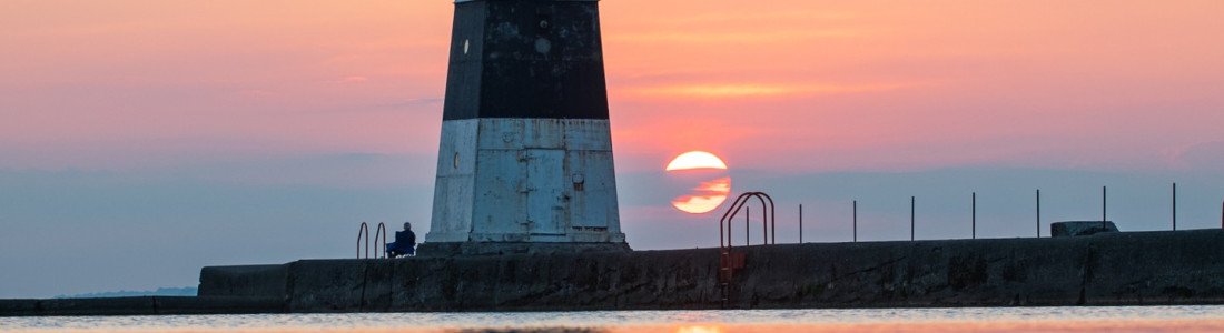 North pier at sunset